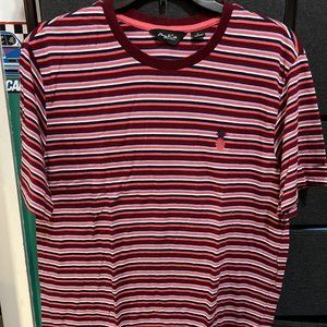 Men's Honey & Cola Striped T-Shirt Used Large